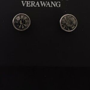 VERA WANG Rocker Chic Gunmetal Gray Crystal Stud Earrings**NEW!